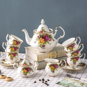 英式骨瓷咖啡具套装下午茶茶具老镇玫瑰欧式咖啡杯碟结婚生日礼物