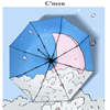 Cmon云月防晒太阳伞遮阳女黑胶防紫外线小黑伞学生折叠两用晴雨伞