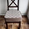 美式欧式餐椅垫咖色格坐垫椅垫，椅子凳子坐垫套四季通用防滑