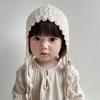 儿童毛线帽子秋冬季手工，编织公主流苏女童宝宝，针织护耳帽保暖防寒