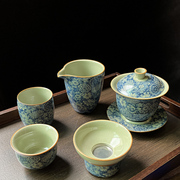 老陶泥茶壶陶瓷青花茶壶，复古家用功夫茶具配件，开片泡茶壶过滤单壶