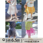 史豌豆女童网纱半身裙2023夏季亲子装小女孩长款洋气时髦裙子