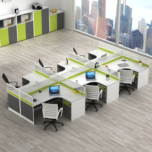 屏风员工桌简约现代六人卡座职员办公桌椅组合隔断挡板四人电脑桌