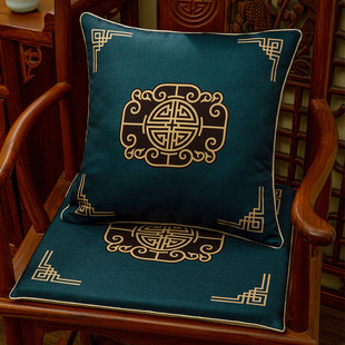 中式红木家具椅垫民族风垫子，亚麻餐椅子，坐垫圈椅茶座实木加厚防滑