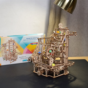 ugears乌克兰轨道重力球升降机积木质3d立体拼图玩具解压机械模型
