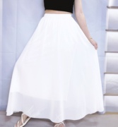 夏季白色雪纺高腰半身裙，百搭显瘦中长款气质超仙大摆舞蹈长裙