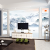 现代新中式电视背景墙壁纸壁画意境山水墙纸客厅卧室茶室壁布墙布