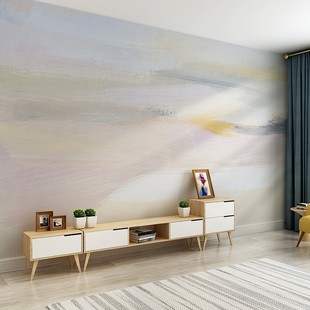 北欧手绘艺术涂鸦壁纸客厅电视背景墙纸定制壁画卧室无缝墙布