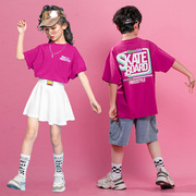 六一儿童演出服夏季韩版宽松男童嘻哈街舞表演服女童，啦啦队爵士服
