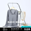 Basic House/百家好绵羊毛纯色针织衫女春夏装气质薄款长袖打底衫