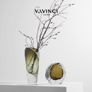 现代简约时尚轻奢琉璃客厅茶几样板间花瓶花器高档设计师艺术