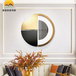 现代简约圆形铁艺壁挂壁饰客厅沙发创意金属背景墙上墙面装饰挂件