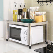 304不锈钢单层置物架家用厨房，台面收纳架电磁炉微波炉单层烤箱架