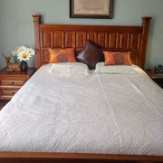定制欧式全棉绗缝被三件套纯色床盖毯单件夏凉空调被枕套沙发炕垫