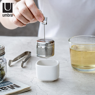 茶漏加拿大umbra家用茶叶过滤器不锈钢，煲汤药渣过滤包茶球泡茶器