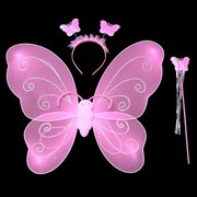 小公主天使蝴蝶翅膀三件套儿童，演出服装道具仙女棒表演翅膀