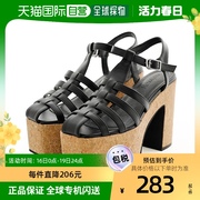 日本直邮夢展望女士鞋子，黑色高帮厚底舒适简约百搭梦展望凉鞋