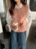 韩版2024春季女减龄温柔风镂空马海毛针织小马甲和刺绣衬衫女