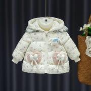 女童加绒加厚棉衣周岁女宝宝冬装小棉袄婴儿童棉服小女孩公主外套
