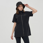 韩国高尔夫服装女春夏季立领黑色连衣裙速干进口面料运动短袖外套
