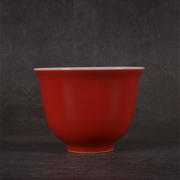 上海博物馆一九六二年款红釉杯功夫茶杯金钟杯艾灸杯古玩瓷器