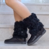ggcc秋冬季短靴g552y3头层牛皮羊毛套筒平底平跟真皮女鞋女靴欧美