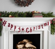 哈利波特的复古圣诞节挂串happychristmas字母毛毡圣诞装饰挂饰