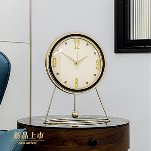 欧式现代轻奢装饰座钟时尚家用客厅坐钟台式简约钟表桌面台钟摆件
