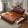 欧式实木床1.8米双人床主卧轻奢床美式大床简约现代1.5米奢华婚床