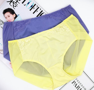 出口韩单omothe黄紫色(黄紫色，)无痕薄款中腰低调的奢华舒适透气女三角内裤