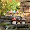 户外花园阳台花盆装饰品庭院摆件可爱陶瓷仿真蘑菇草坪装饰工艺品