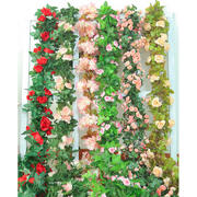 假花藤条玫瑰花藤缠绕客厅空调水管道遮挡高档装饰品塑料植物藤蔓