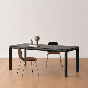 JOLOR意式现代简约意大利岩板实木桌长方形西餐桌小户型