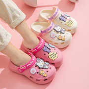 三丽鸥儿童凉拖鞋女童外穿夏季卡通凯蒂猫包头可爱女孩防滑洞洞鞋