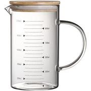 带刻度杯子可加热杯子，厨房家用毫升带盖耐高温透明500ml玻璃量杯