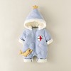 日本新生婴儿冬装外出抱衣连帽，保暖宝宝连体衣秋冬季套装加厚可爱