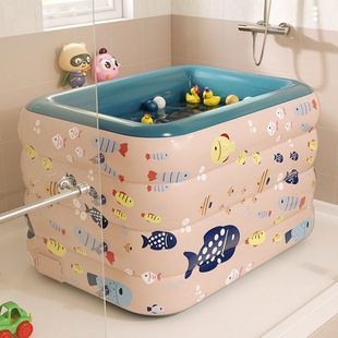 高档婴儿游泳池家用自充气宝宝，游泳桶加厚折叠浴缸新生儿童小孩洗