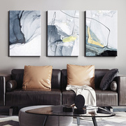 北欧抽象艺术客厅装饰画，ins风线条，几何色块客厅沙发背景墙无框画
