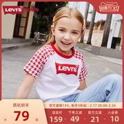 李维斯童装女童短袖T恤2023夏季儿童半袖纯棉上衣小童夏装潮