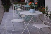 定制铁艺户外桌椅，三件套休闲折叠茶几乡村做旧庭院，露台花园防生锈