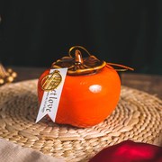 喜糖盒子批 发免折叠ins风中式结婚柿子喜糖盒创意陶瓷喜糖罐小众