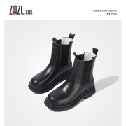 ZAZL真皮女童靴子2024春季儿童网红马丁靴中筒单靴英伦风短靴