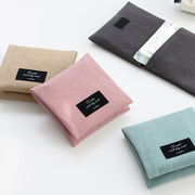 韩国iconic 纯色棉布便携随身卫生棉收纳袋姨妈巾卫生巾包收纳包