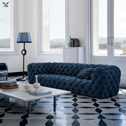 美式新古典轻奢丝绒沙发后现代工业复古风格多人位大户型艺术沙发