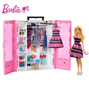 芭比娃娃套装礼盒女孩，公主时尚衣橱gbk12衣服鞋子，儿童玩具礼物
