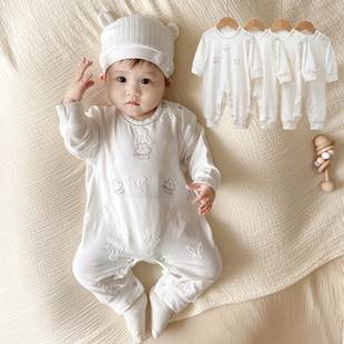 春秋季儿童连体衣婴儿，长袖哈衣男女宝宝，圆领打底衫套装婴儿家居服