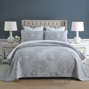 美式双面纯棉绗缝三件套2023韩国高档床盖，欧式四季通用床单