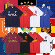 2022欧洲杯t恤法国德国意大利西班牙葡萄牙英格兰国家队足球短袖