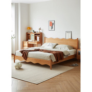 北欧日式实木双人床，1.8米主卧婚床家用樱桃木，1.5米简约现代小户型