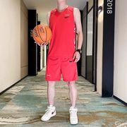 耐克顿篮球服套装，男夏季冰丝速干无袖背心青少年，健身跑步运动球衣